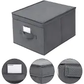 Songmics Vouwdoos met deksel, set van 3, Grijs