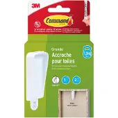 3M Command-ophanging met canvas (l x b x h) 85 x 37 x 18 mm Wit Inhoud: 1 stuk(s)