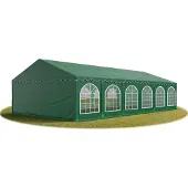 TOOLPORT Partytent 6x12 m, PVC 750, met Grondframe, donkergroen