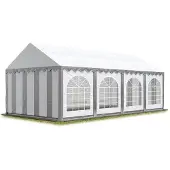 Sonstiges Partytent 4x8 m, PVC 750, met Grondframe, grijs wit