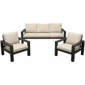 Qopps Loungeset Montana - Aluminium - Antraciet - 3-delig -