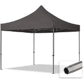 TOOLPORT 3x3 m Easy up partytent, PREMIUM staal 40mm, donkergrijs