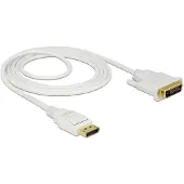 DeLOCK Premium DisplayPort naar DVI kabel - DP 1.2a (4K 30Hz) / wit - 2 meter