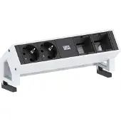 Bachmann DESK2 2x Geaard stopcontact 2x ABD GST18 Inox