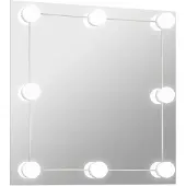 vidaXL Wandspiegel met LED-lampen vierkant glas
