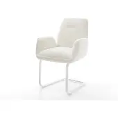 DELIFE Sledemodel Zoa-Flex bouclé zacht beige sledemodel vlak wit pocketveer kern