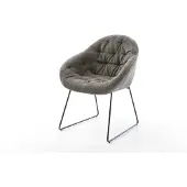 DELIFE Eetkamerstoel Gaio-Flex bouclé zacht mud slipframe zwart