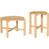 Hubsch Four salontafel naturel set van 2 stuks