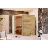 Karibu | Mia Sauna | Bronzeglas Deur | Kachel 9 kW Geïntegreerde Bediening