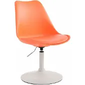 CLP Essstoel Maverick, kunststof, draaibaar, met hoogteverstelling, oranje zitting, wit frame