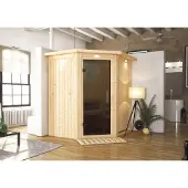 Karibu | Taurin Sauna met Dakkraag | Antracietglas