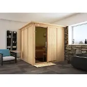 Karibu | Rodin Sauna met Dakkraag | Antracietglas