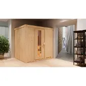Karibu | Sodin Sauna | Energiesparende Deur | Biokachel 9 kW Externe Bediening