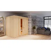 Karibu | Bodin Sauna | Energiesparende Deur | Biokachel 9 kW Externe Bediening