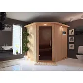 Karibu Sauna Siirin (entree model), volledig glazen deur, grafietkleur, zonder accessoires