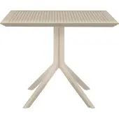 CLP Sky Tafel - eettafel - tuintafel - binnen en buiten - 80 x 80 cm - kunststof - taupe