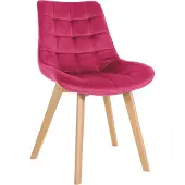 CLP Stoel Brook, eetkamerstoel met fluwelen bekleding, rood