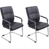 CLP XXL Anubis Set van 2 Eetkamerstoelen - Kunstleer bruin