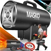 MASKO Heteluchtkanon Gaskachel incl. Gasslang & Drukregelaar Warmtekanon Gas Verwarming - 15kW Zwart