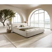 DELIFE Gestoffeerd-bed Shona 180x200 cm Bouclé crème-wit