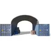 TOOLPORT Containeroverkapping 6x6m, PRIMEtex zeil, grijs, met statica