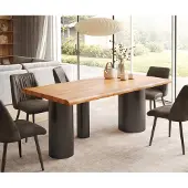 DELIFE Eettafel Edge 200x100 XL acacia natuur Troa metaal zwart Live-Edge