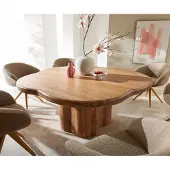 DELIFE Eettafel Orbion 180x175 acacia natuur houten onderstel
