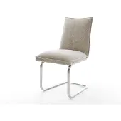 DELIFE Sledemodel Lelio-Flex geweven stof beige sledemodel vlak roestvrij staal pocketveer kern