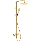 Duravit douche systeem 1000 MinusFlow, thermostaatkraan voor douche, geborsteld goud, 1 stuk.