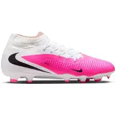 Nike Phantom 6 High Academy Gras / Kunstgras Voetbalschoenen (MG) Wit Felroze Zwart