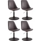 CLP Maverick Set van 4 Eetkamerstoelen - Kunstleer bruin zwart