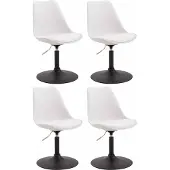 CLP Maverick Set van 4 Eetkamerstoelen - Kunststof wit zwart