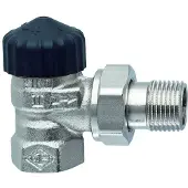 Heimeier radiatorafsluiter haaks 1 1/4 inch Vernikkeld
