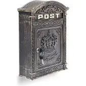 Relaxdays brievenbus Engelse muur-brievenbus nostalgie, A4 formaat, antiek bronzen