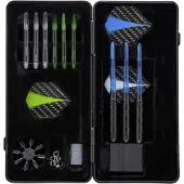 Longfield Darts - steeltip darts set - blackcoated in dartcase