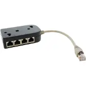 InLine ISDN-verdeler, 8x RJ45-bussen, afsluitweerstanden, zwart, 15 cm