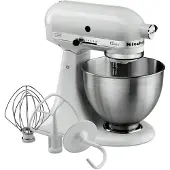 KitchenAid 5K45SSEWH/EOB/BOB/EBM/EFW/ESL/BWH Classic keukenmachine, roestvrijstalen behuizing, 275 watt, 4,3 liter kom, 10 snelheden