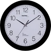 Technoline WT 8000 BLACK - Wandklok - Analoog - Rond - Kunststof Raam - Radiogestuurde tijdsaanduiding - Zwart