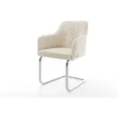 DELIFE Sledemodel Greg-Flex koord beige sledemodel vlak roestvrij staal pocketveer kern