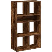 vidaXL Boekenkast 66x31x112 cm bewerkt hout gerookt eikenkleurig