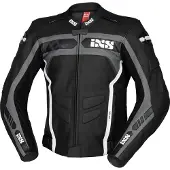 IXS Sport RS-600 1.0 motorfietslederjack, zwart/grijs/wit, maat 50