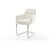 DELIFE Sledemodel Pejo-Flex bouclé zacht beige sledemodel vlak roestvrij staal pocketveer kern