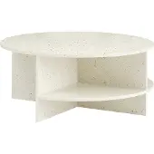Muuto Halves Salontafel 85 Cm Gebroken Wit Terrazzo - Salontafels Cement Offwhite - HALCOT85R02