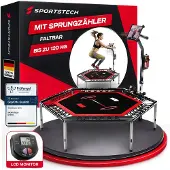 Sportstech Germany - HTX100 Smart Fitness-trampoline met app - inclusief hartslagmeter borstband