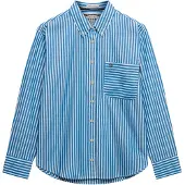Superdry Blouse 'Poplin' blauw / wit