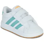 Adidas Sportswear Grand Court imitatieleren sneakers - wit/aqua Jongens/Meisjes Imitatieleer - maat 20
