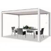 PRIMEYARD Pergola 3x4 m, lamellendak, wit