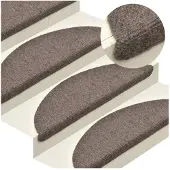 vidaXL Trapmatten Zelfklevend 30 stuks 65x21x4 cm Beige Halfrond Groot
