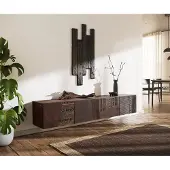 DELIFE TV-meubel Imara 200 cm mangobruin 4 deuren zwevend