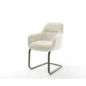 DELIFE Sledemodel Pejo-Flex pluchen crème-wit sledemodel vlak afwerking met titanium pocketveer kern